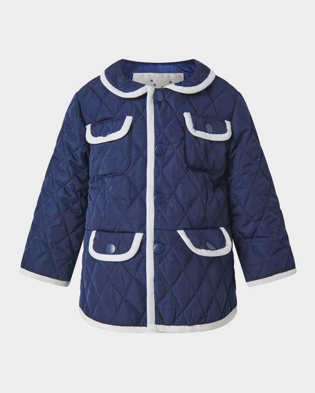 Girl's Two-Tone Quilted Jacket, Size 6M-24